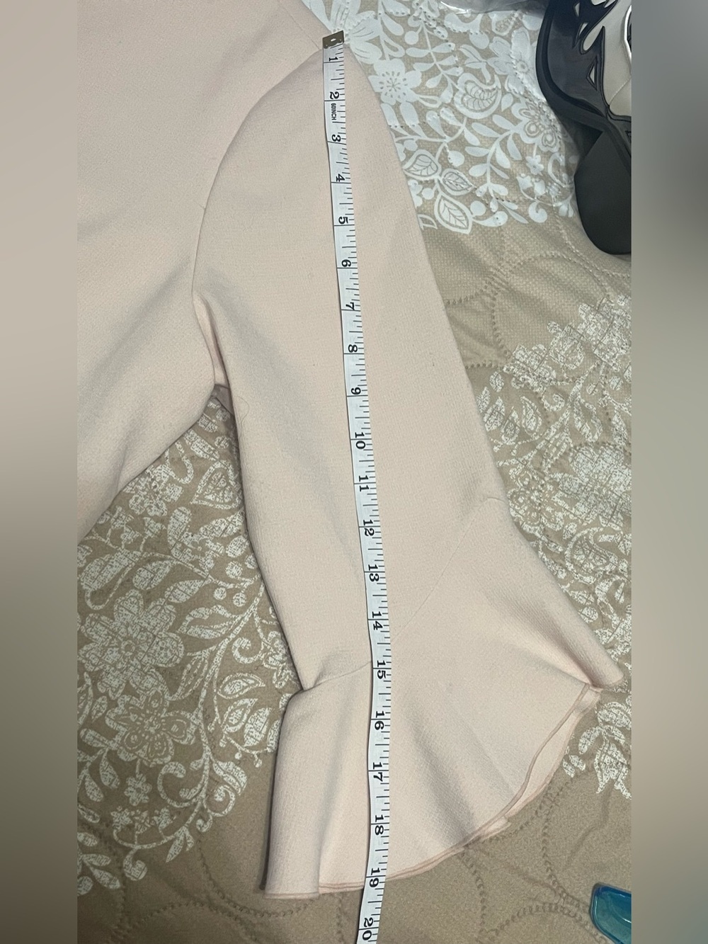 New Ann Taylor Pastel Pink Flare 3/4 Sleeve Boat Neck Flounce Hem Sheath - Picture 6 of 9